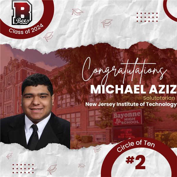 BHS Salutatorian, Michael Aziz, Class of 2024